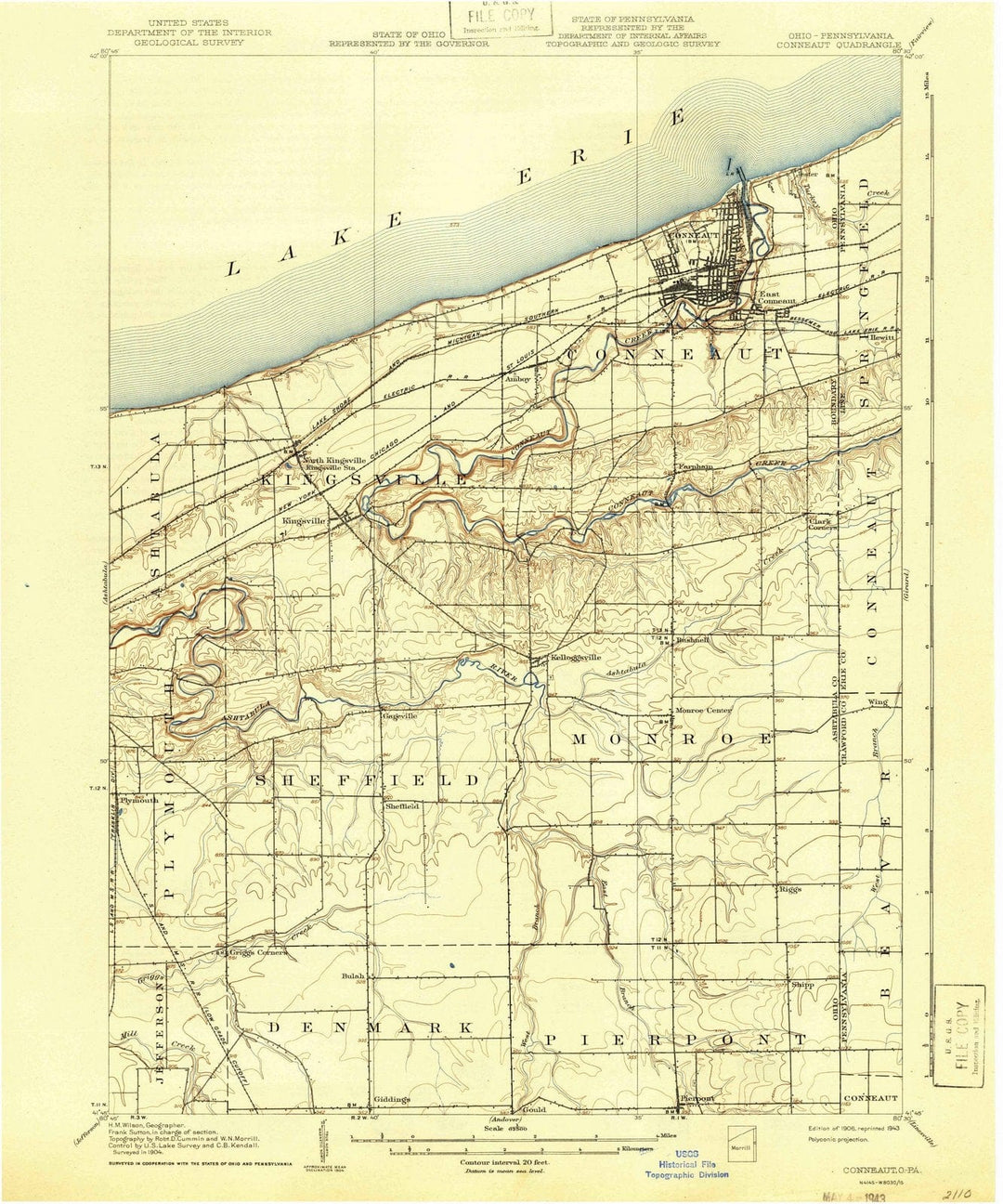 1906 Conneaut, OH - Ohio - USGS Topographic Map