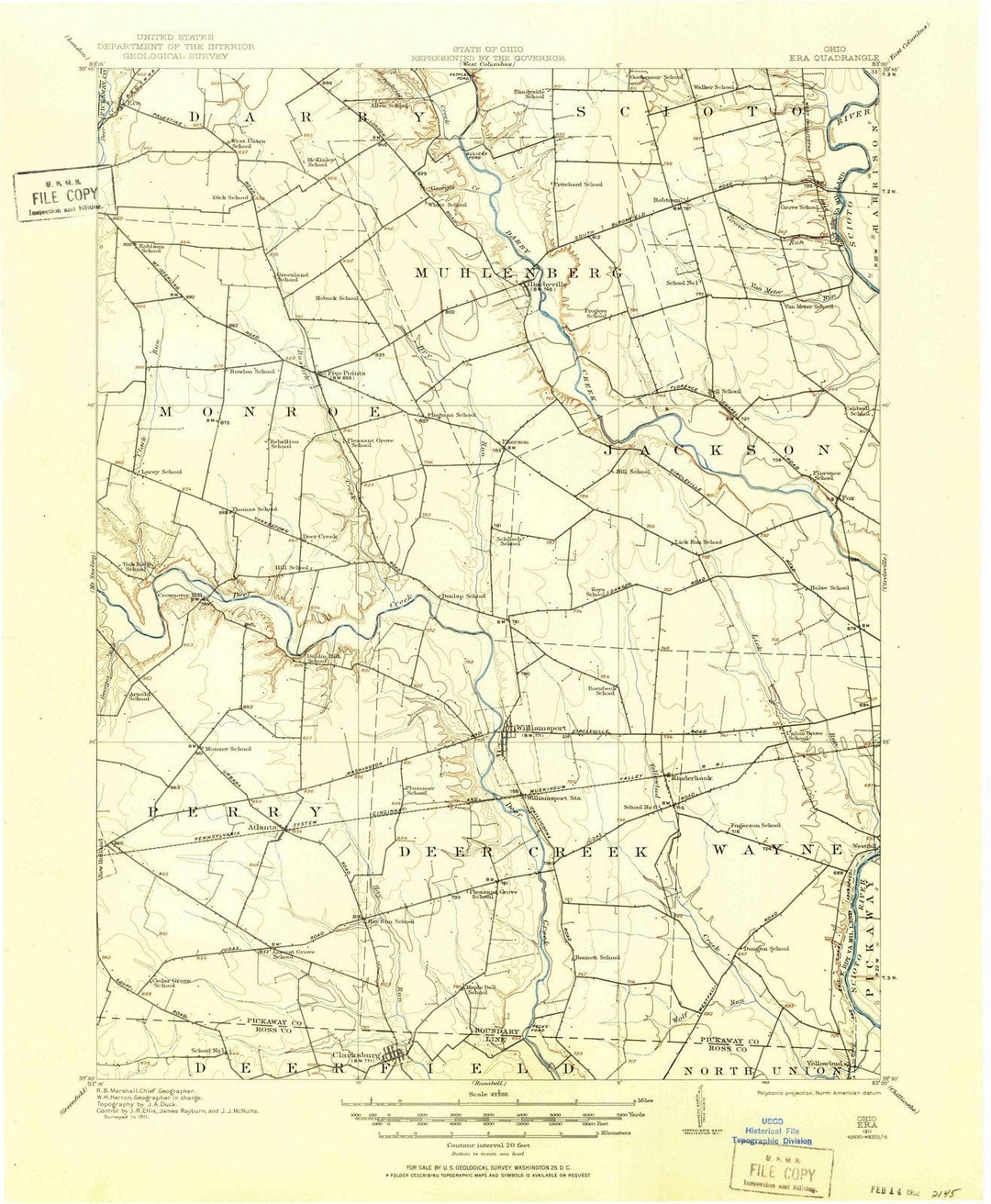 1911 Era, OH - Ohio - USGS Topographic Map
