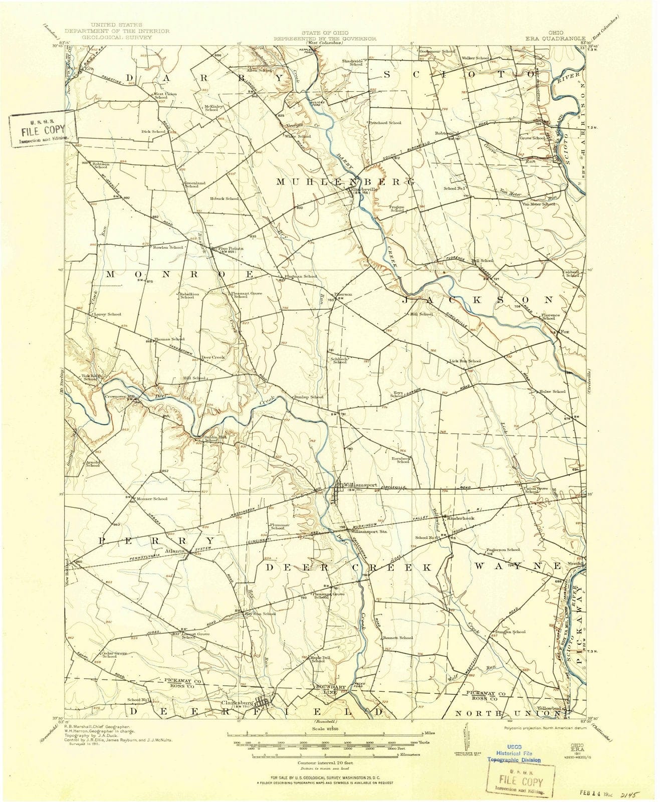 1911 Era, OH - Ohio - USGS Topographic Map