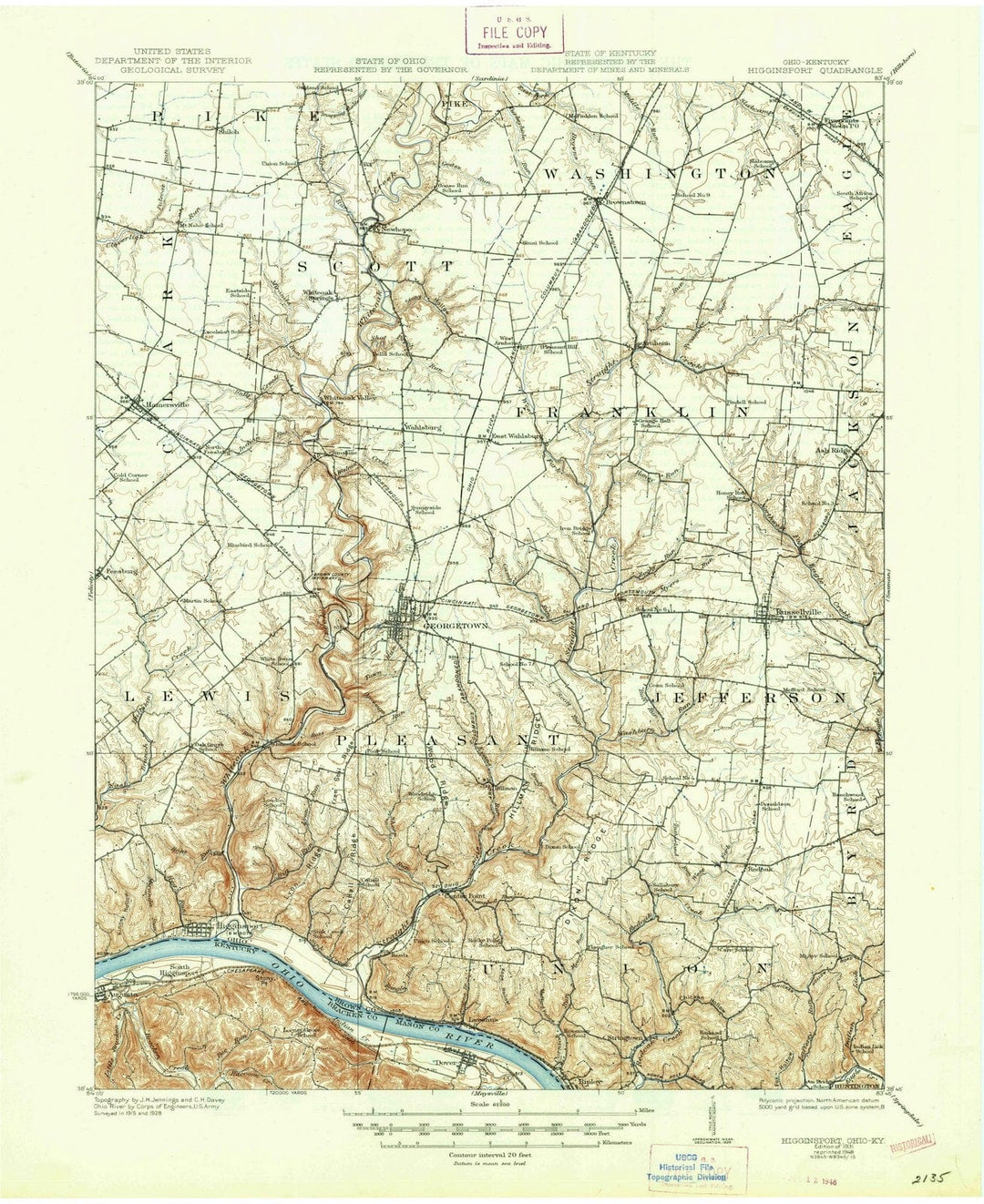 1931 Higginsport, OH - Ohio - USGS Topographic Map