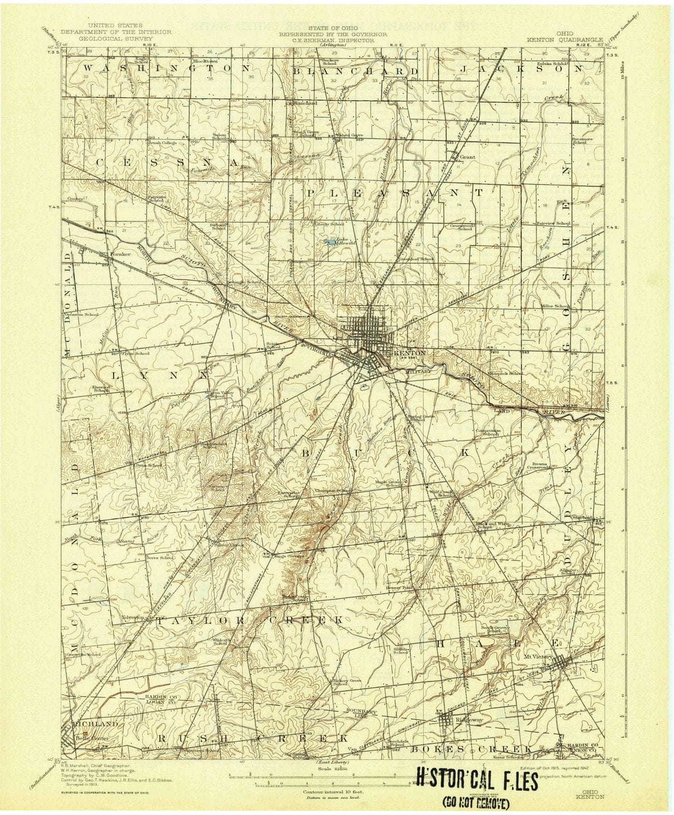 1915 Kenton, OH - Ohio - USGS Topographic Map