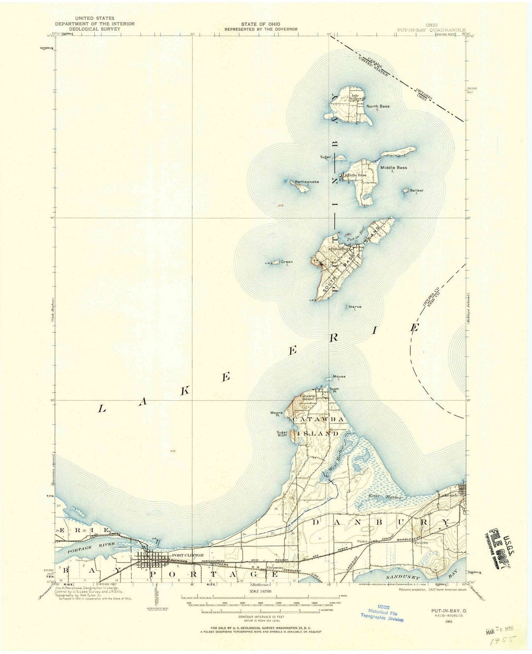 1901 Put, OH - Indiana - USGS Topographic Map