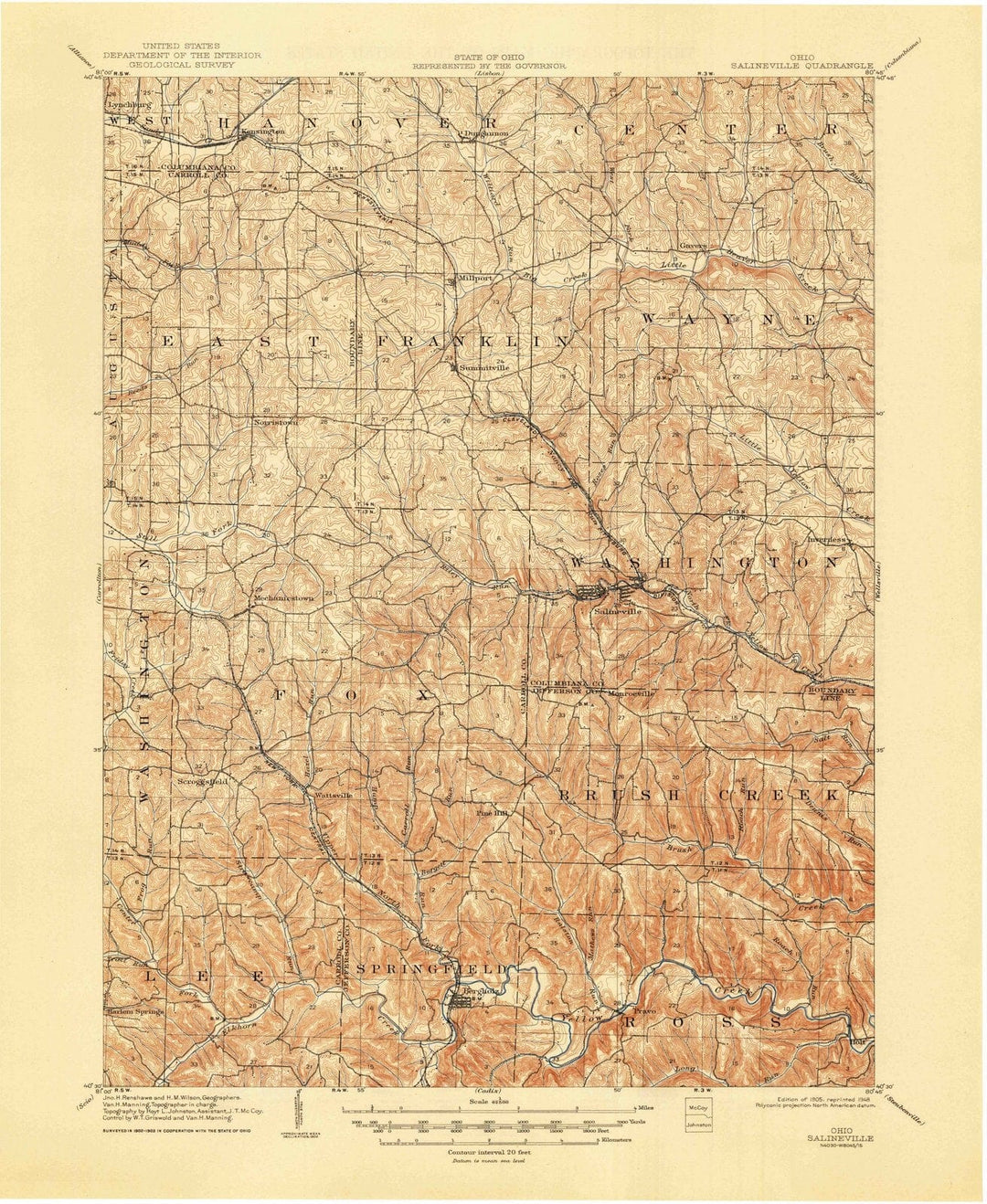 1905 Salineville, OH - Ohio - USGS Topographic Map