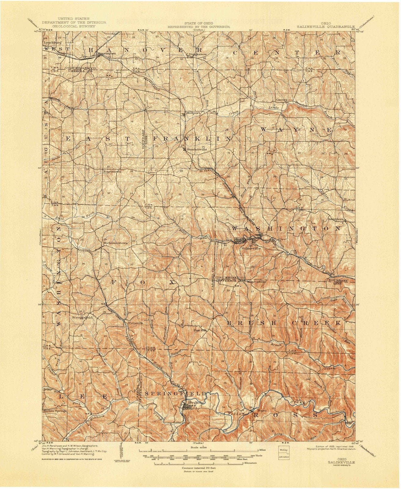 1905 Salineville, OH - Ohio - USGS Topographic Map