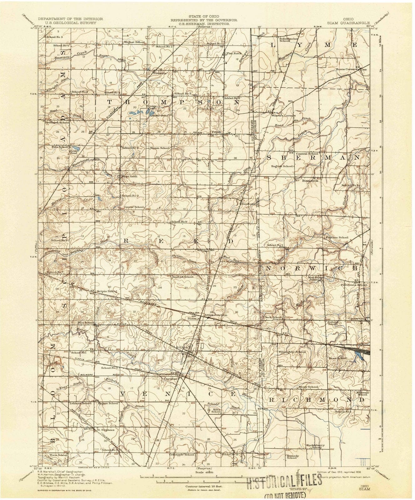 1915 Siam, OH - Ohio - USGS Topographic Map