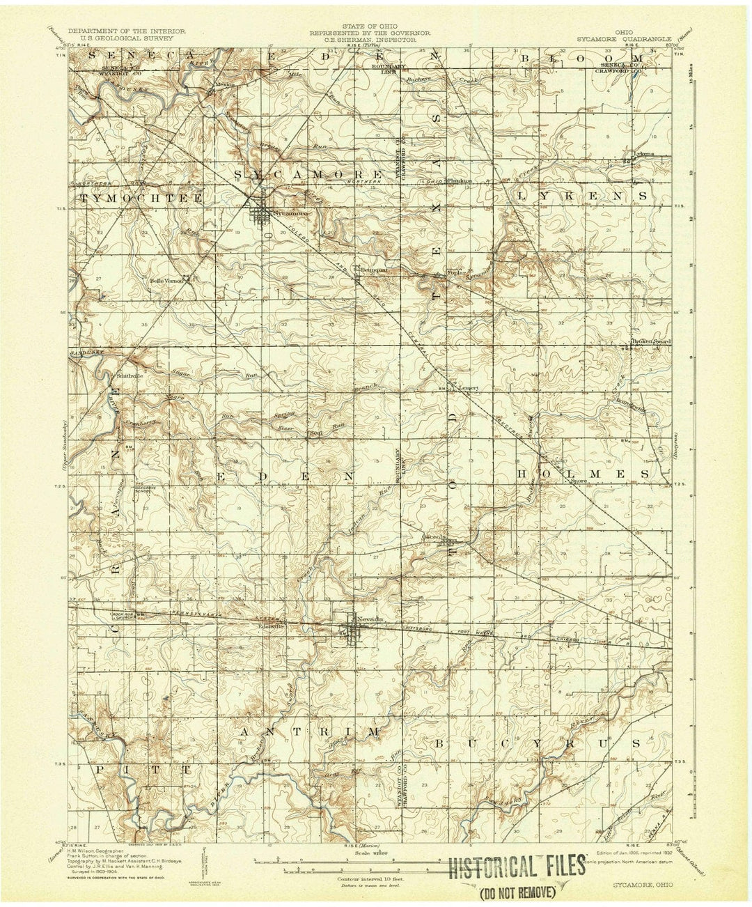 1906 Sycamore, OH - Ohio - USGS Topographic Map