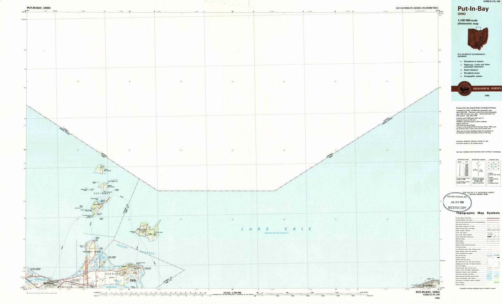 1986 Put, OH - Indiana - USGS Topographic Map