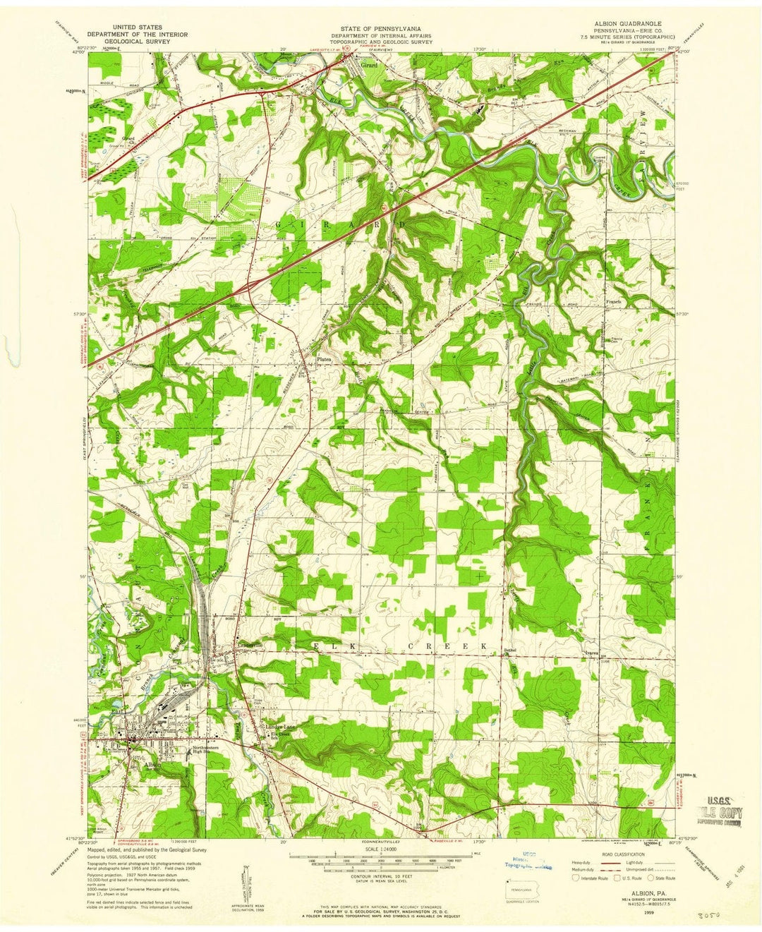 1959 Albion, PA - Pennsylvania - USGS Topographic Map