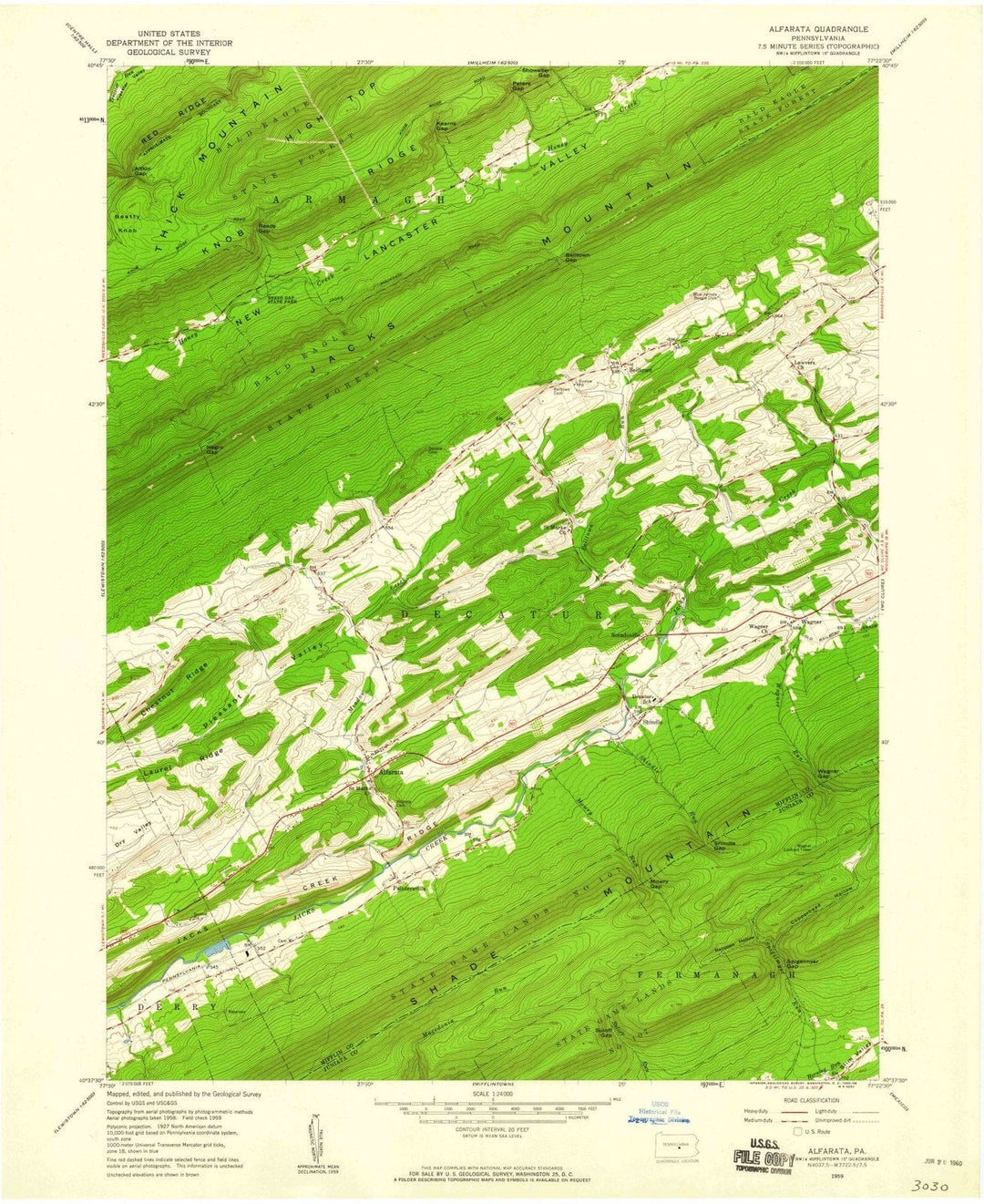 1959 Alfarata, PA - Pennsylvania - USGS Topographic Map
