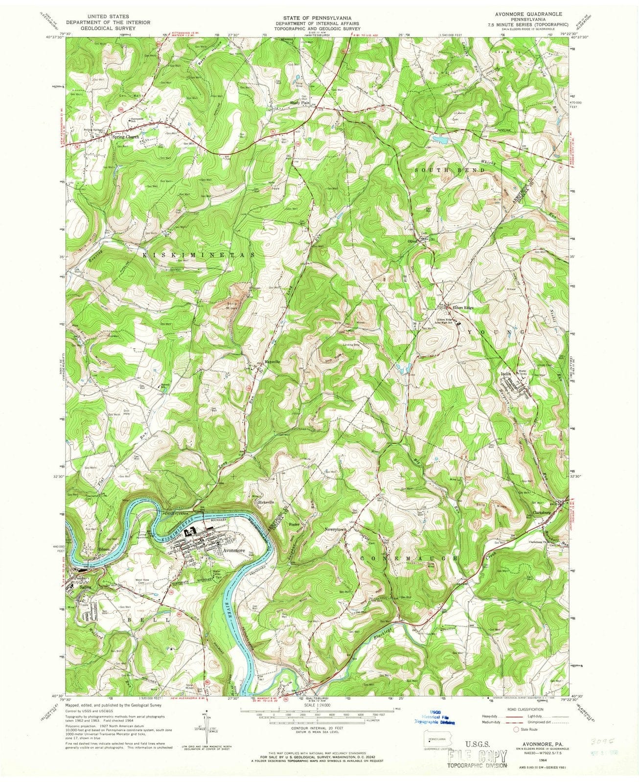 1964 Avonmore, PA - Pennsylvania - USGS Topographic Map