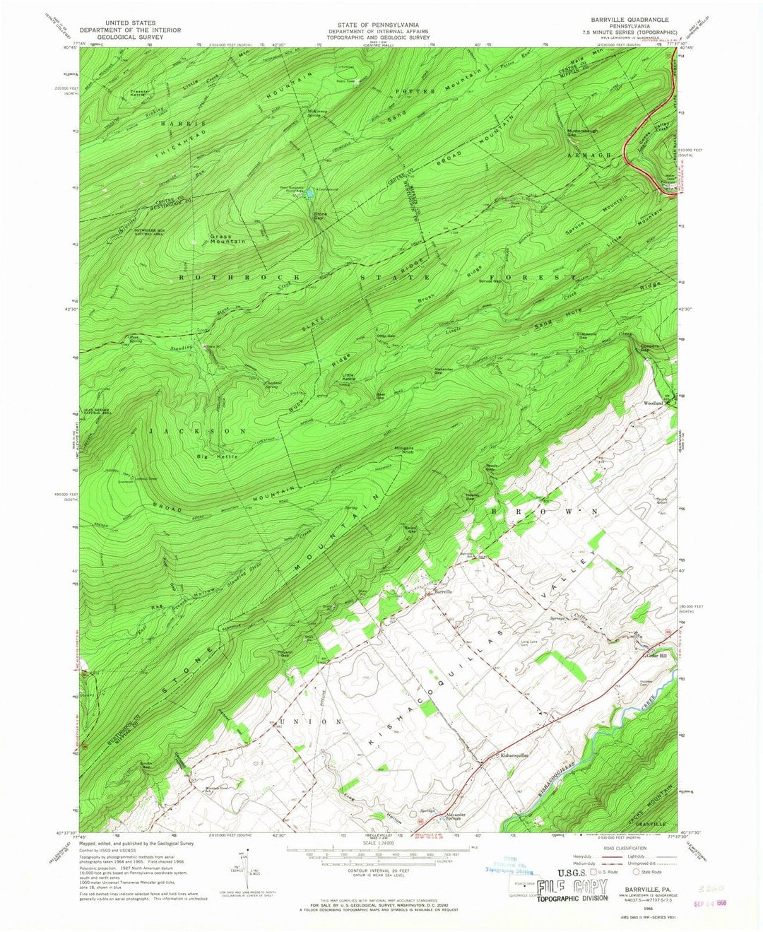 1966 Barrville, PA - Pennsylvania - USGS Topographic Map