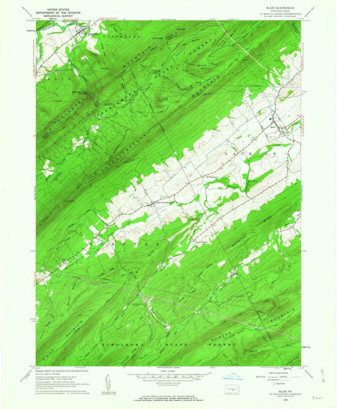 1960 Blain, PA - Pennsylvania - USGS Topographic Map