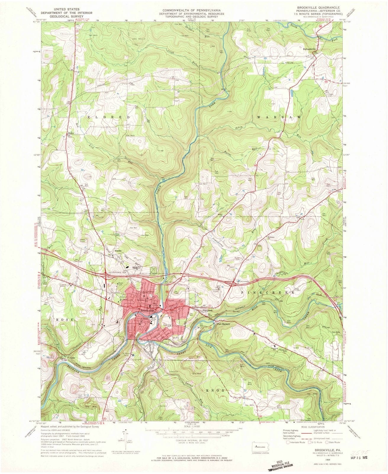 1969 Brookville, PA - Pennsylvania - USGS Topographic Map
