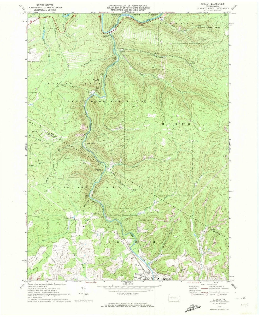 1970 Carman, PA - Pennsylvania - USGS Topographic Map