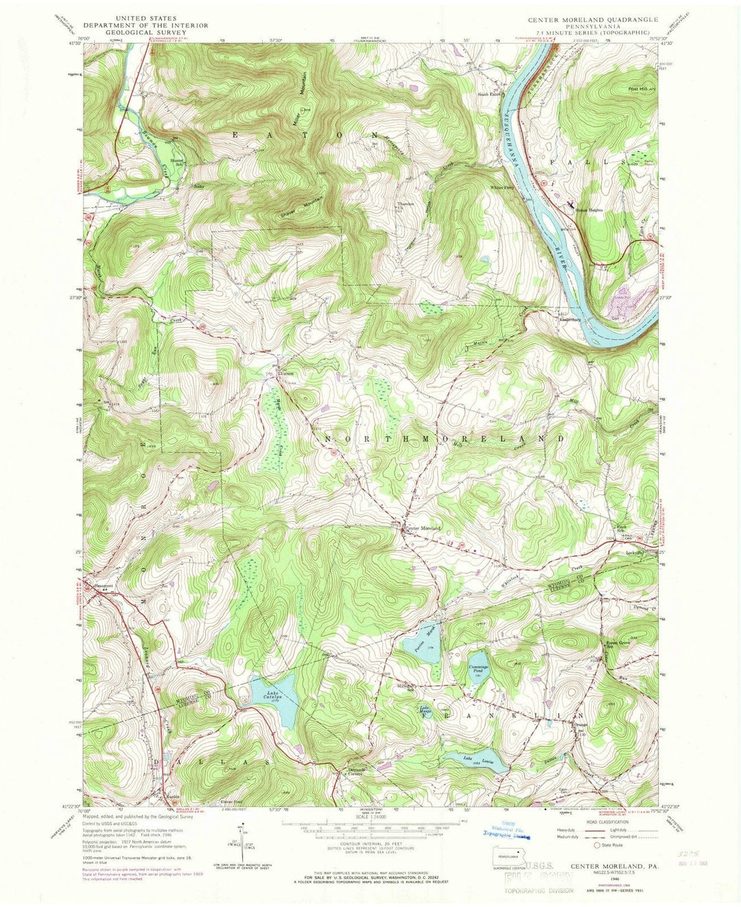 1946 Center Moreland, PA - Pennsylvania - USGS Topographic Map