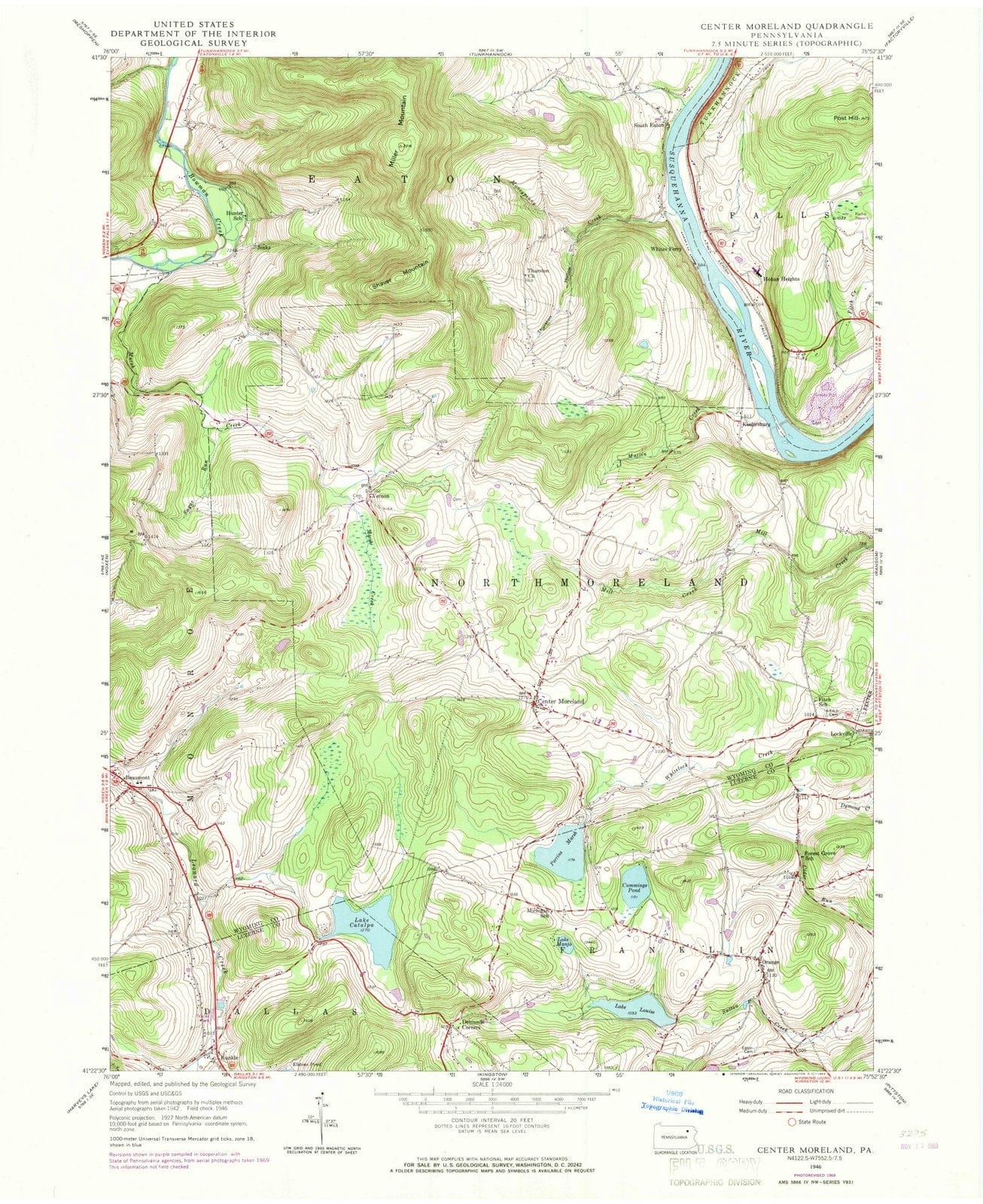 1946 Center Moreland, PA - Pennsylvania - USGS Topographic Map
