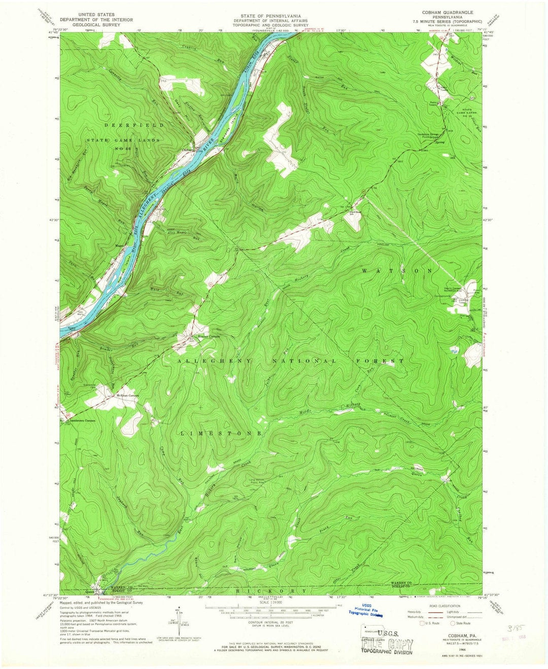 1966 Cobham, PA - Pennsylvania - USGS Topographic Map