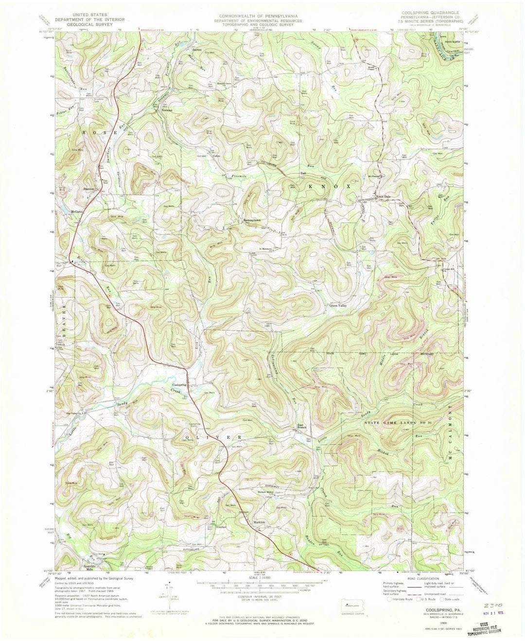 1969 Coolspring, PA - Pennsylvania - USGS Topographic Map