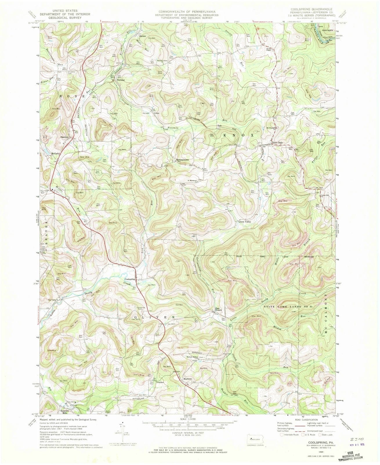 1969 Coolspring, PA - Pennsylvania - USGS Topographic Map