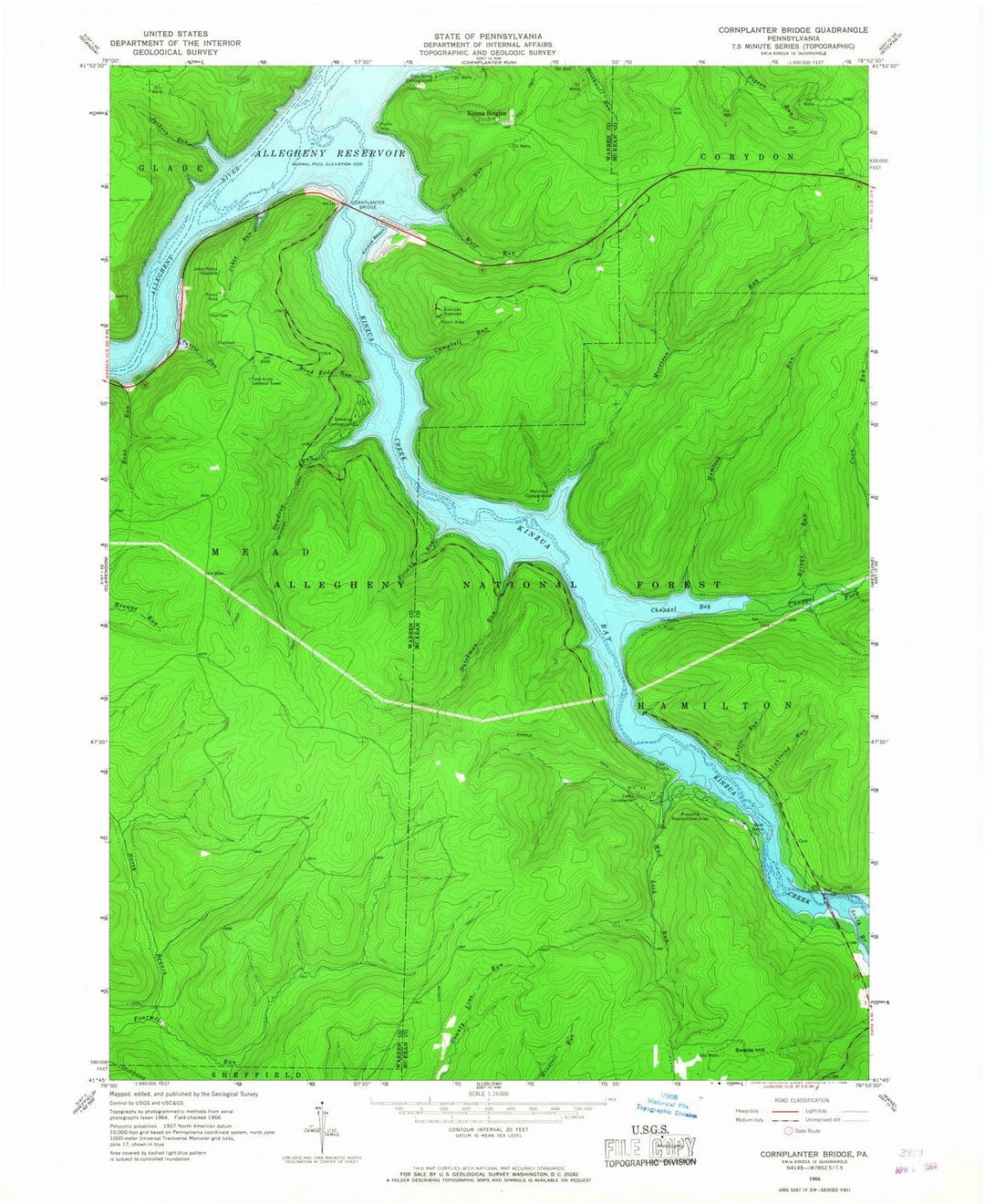 1966 Cornplanter Bridge, PA - Pennsylvania - USGS Topographic Map