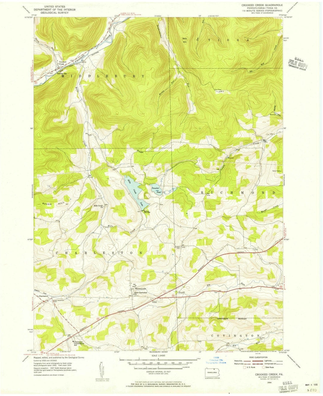 1954 Crooked Creek, PA - Pennsylvania - USGS Topographic Map