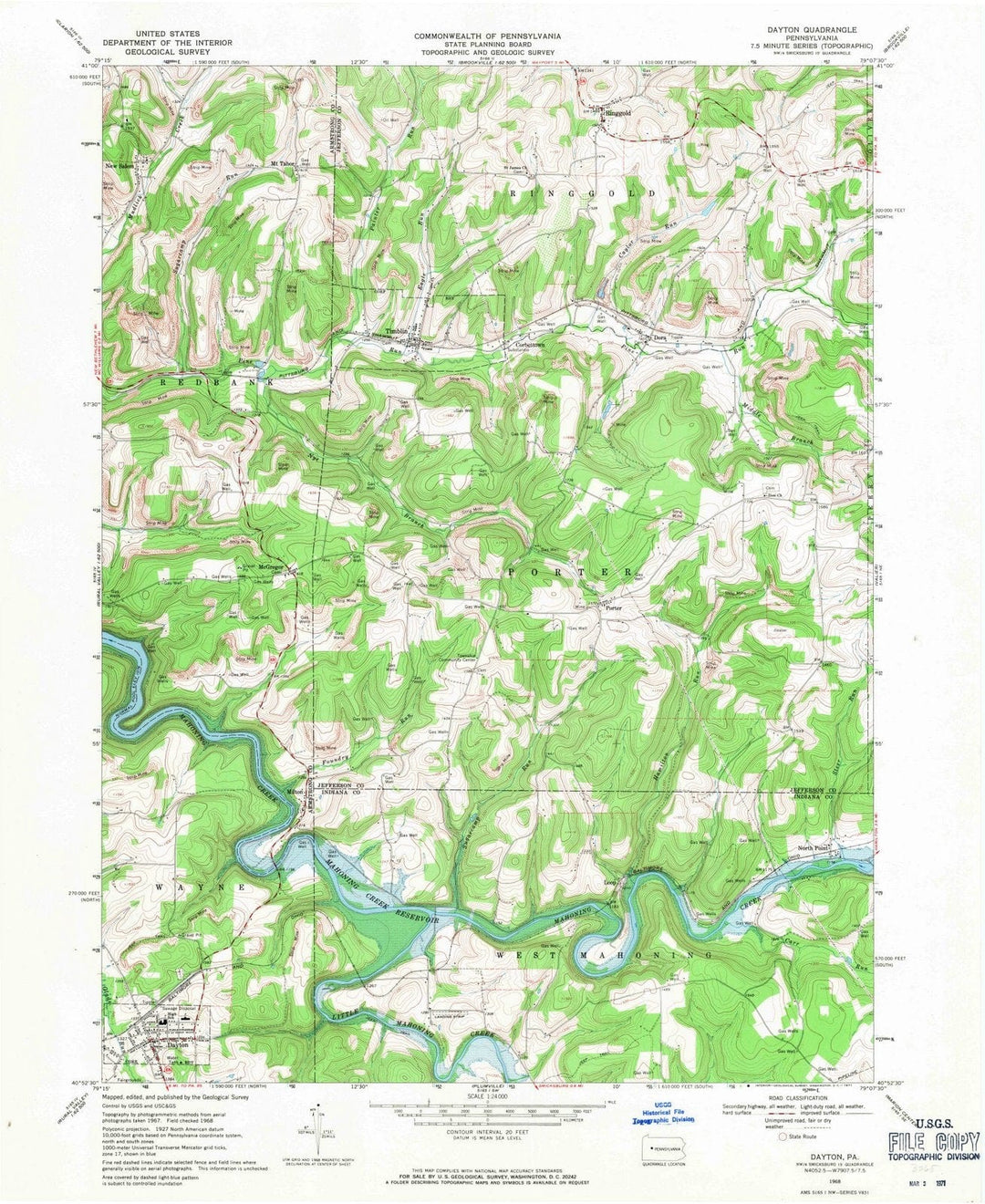 1968 Dayton, PA - Pennsylvania - USGS Topographic Map