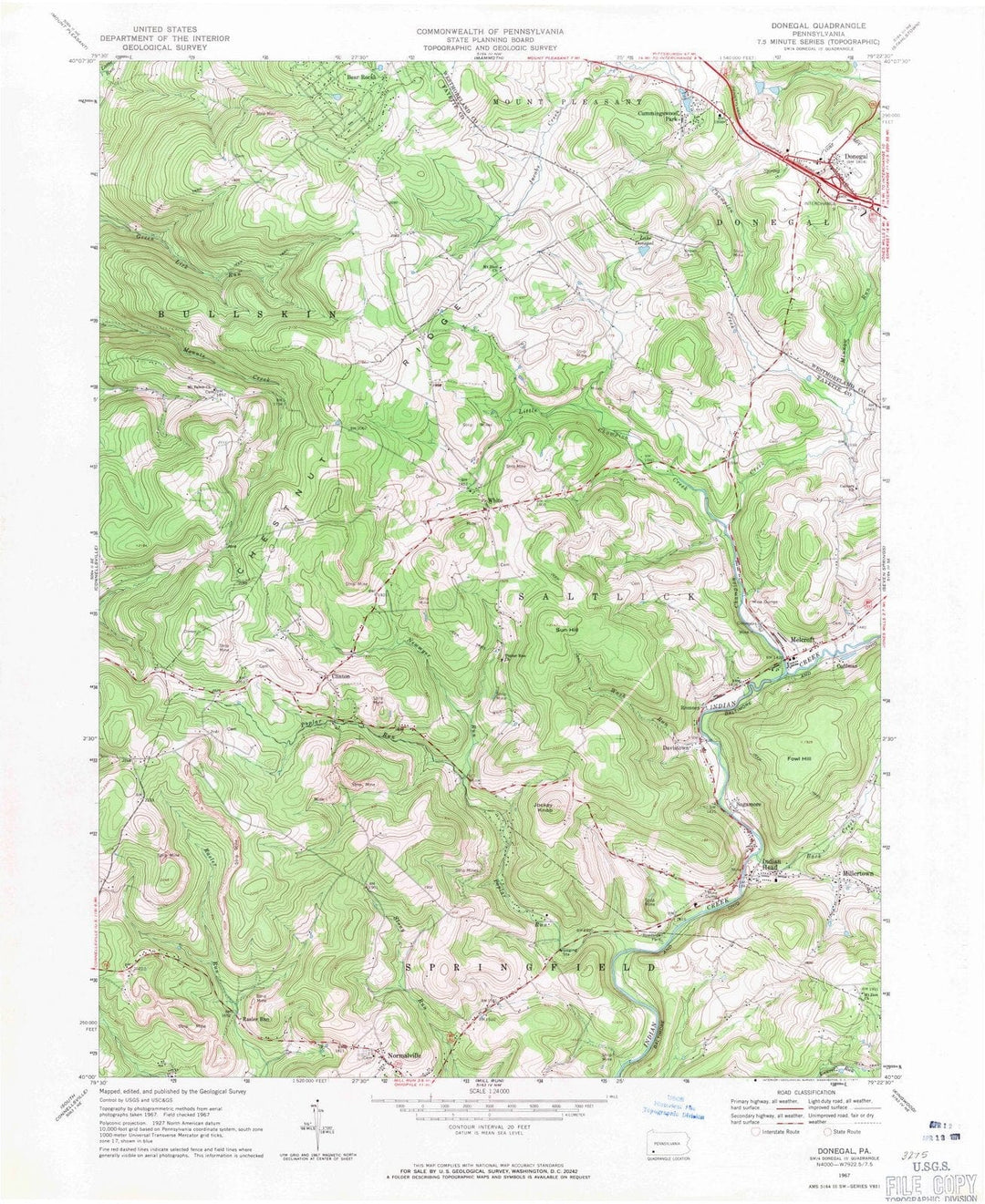 1967 Donegal, PA - Pennsylvania - USGS Topographic Map