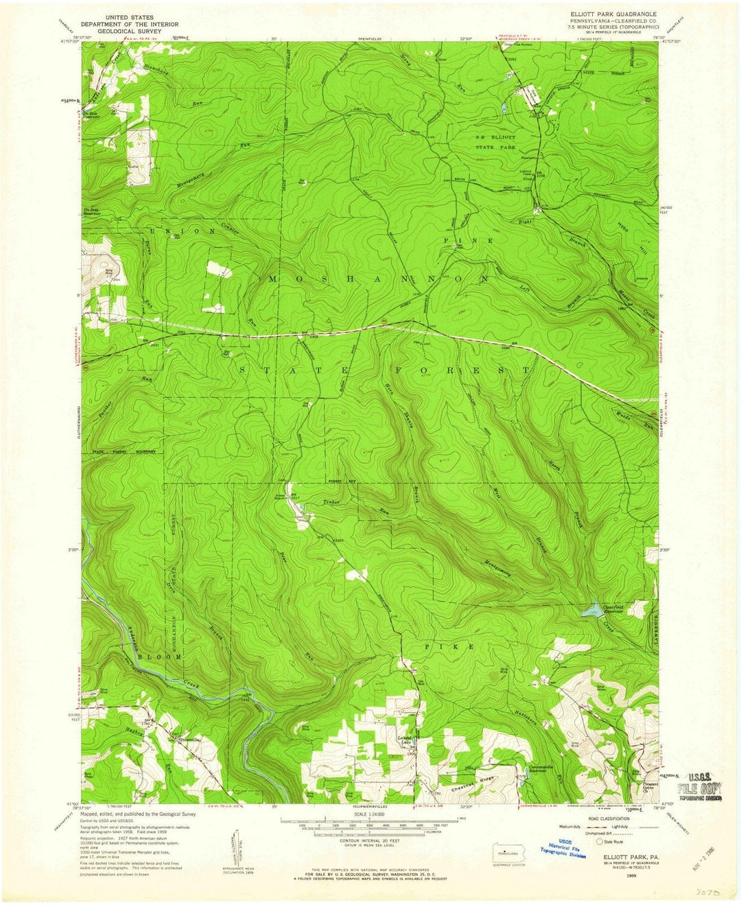 1959 Elliott Park, PA - Pennsylvania - USGS Topographic Map