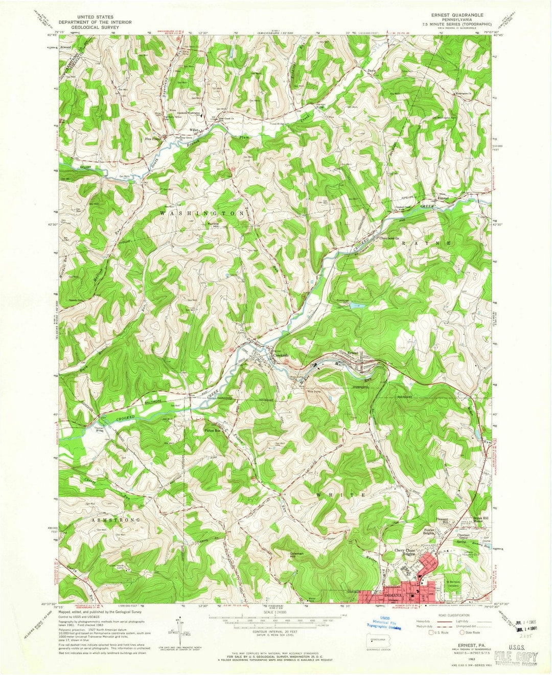 1963 Ernest, PA - Pennsylvania - USGS Topographic Map