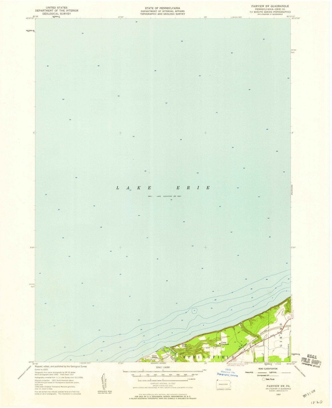1957 Fairview, PA - Pennsylvania - USGS Topographic Map