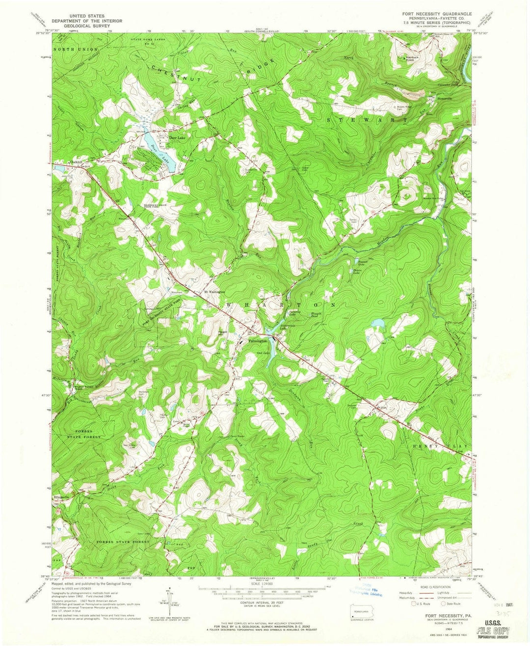 1964 Fortcessity, PA - Pennsylvania - USGS Topographic Map