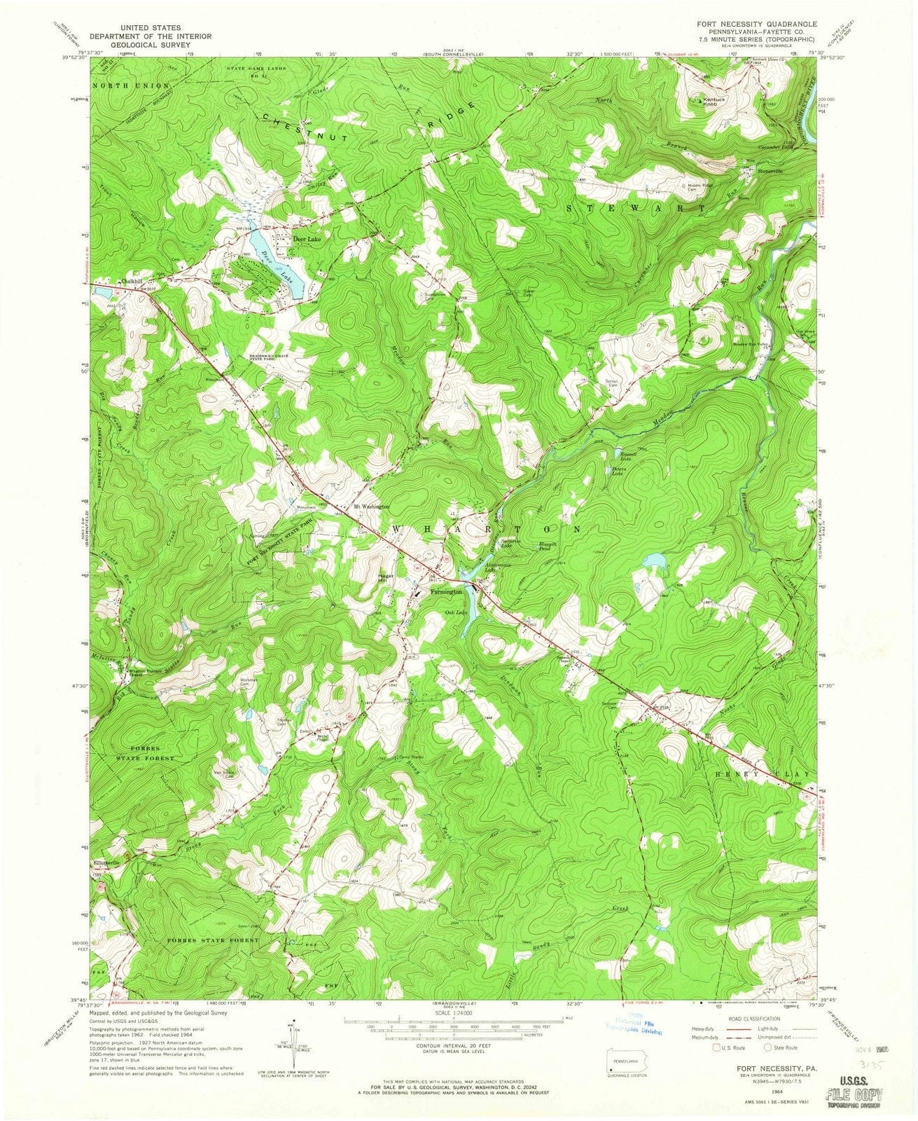 1964 Fortcessity, PA - Pennsylvania - USGS Topographic Map