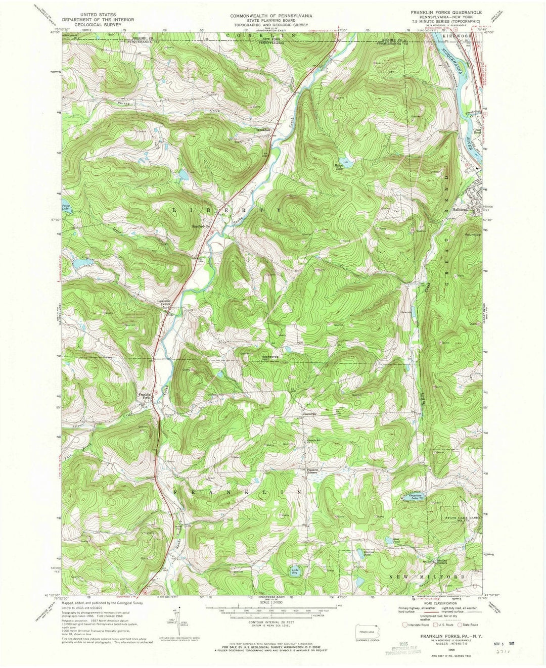 1968 Forks, PA - Pennsylvania - USGS Topographic Map
