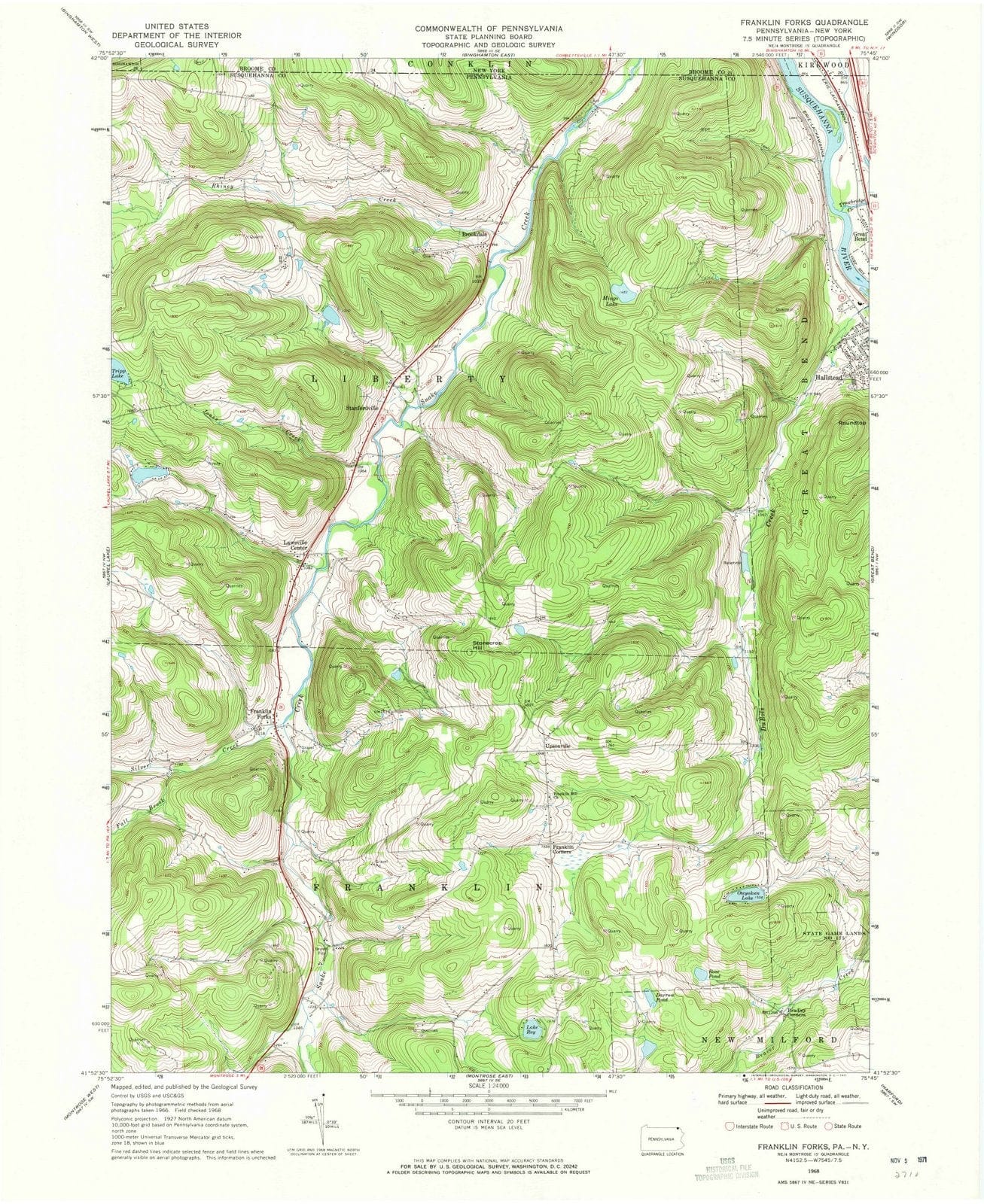 1968 Forks, PA - Pennsylvania - USGS Topographic Map