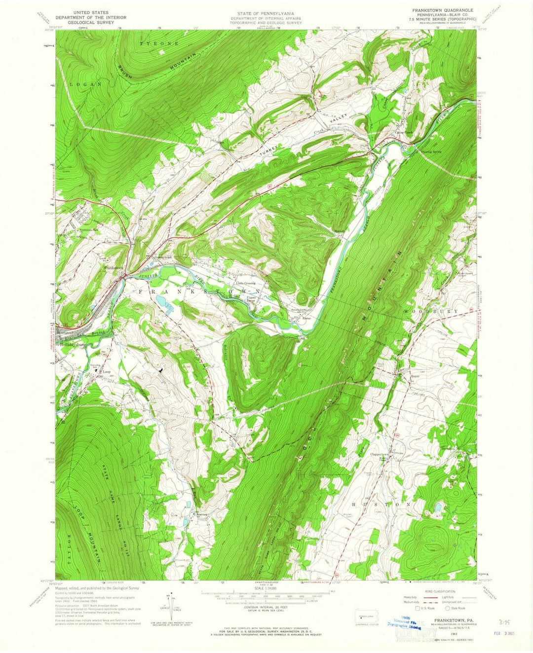 1963 Frankstown, PA - Pennsylvania - USGS Topographic Map