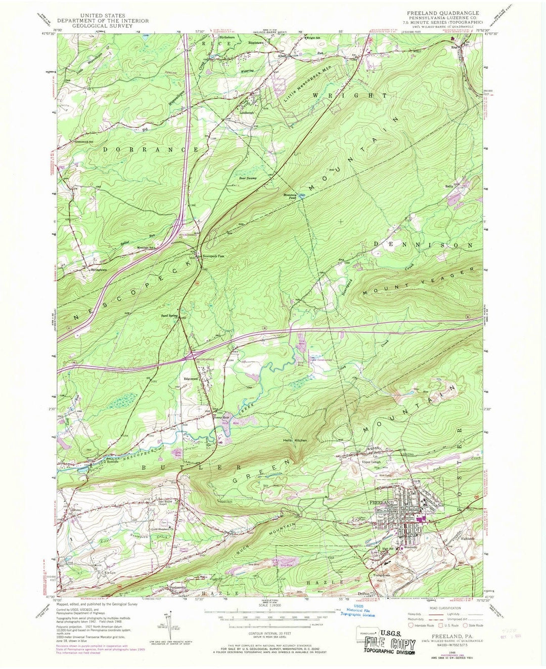 1948 Freeland, PA - Pennsylvania - USGS Topographic Map