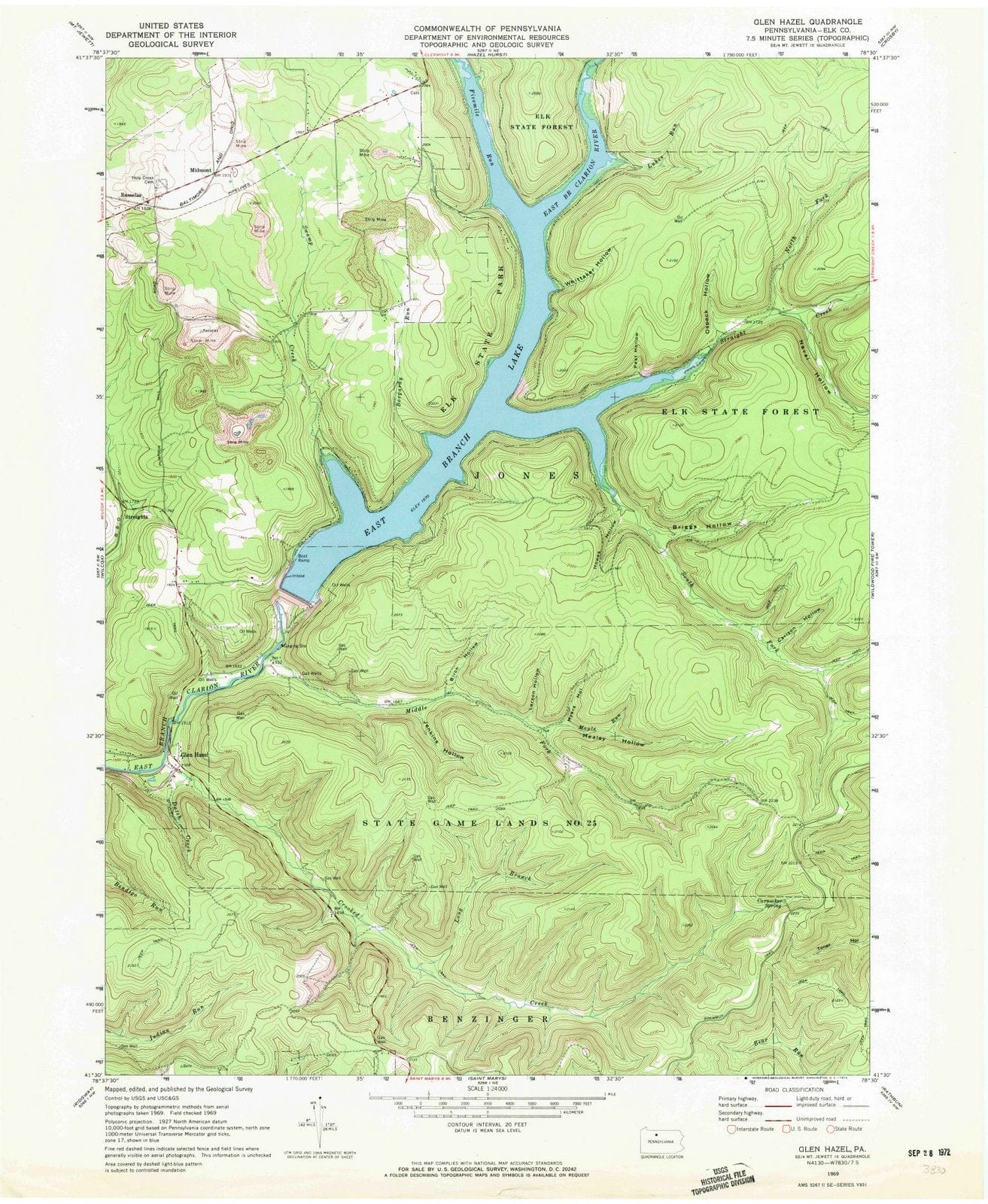 1969 Glen Hazel, PA - Pennsylvania - USGS Topographic Map