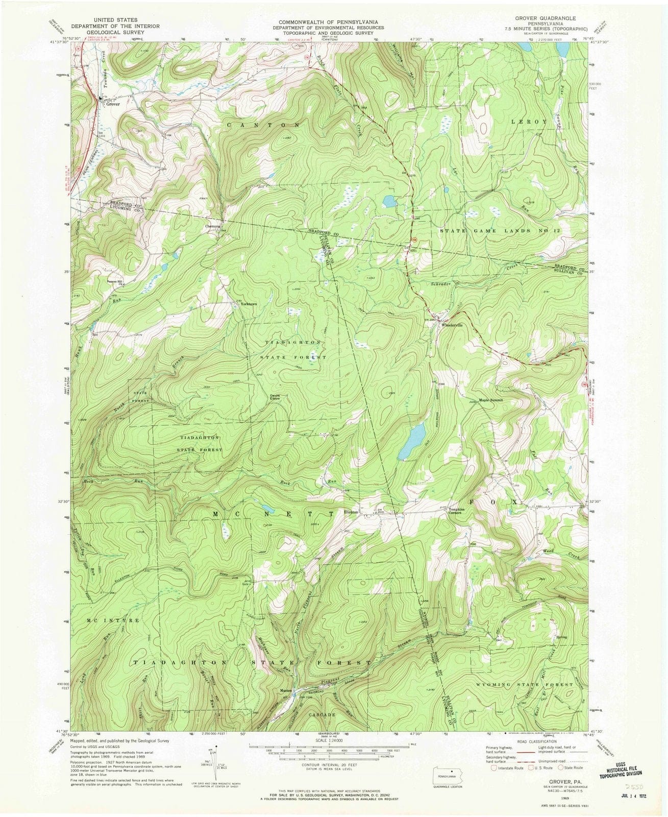 1969 Grover, PA - Pennsylvania - USGS Topographic Map