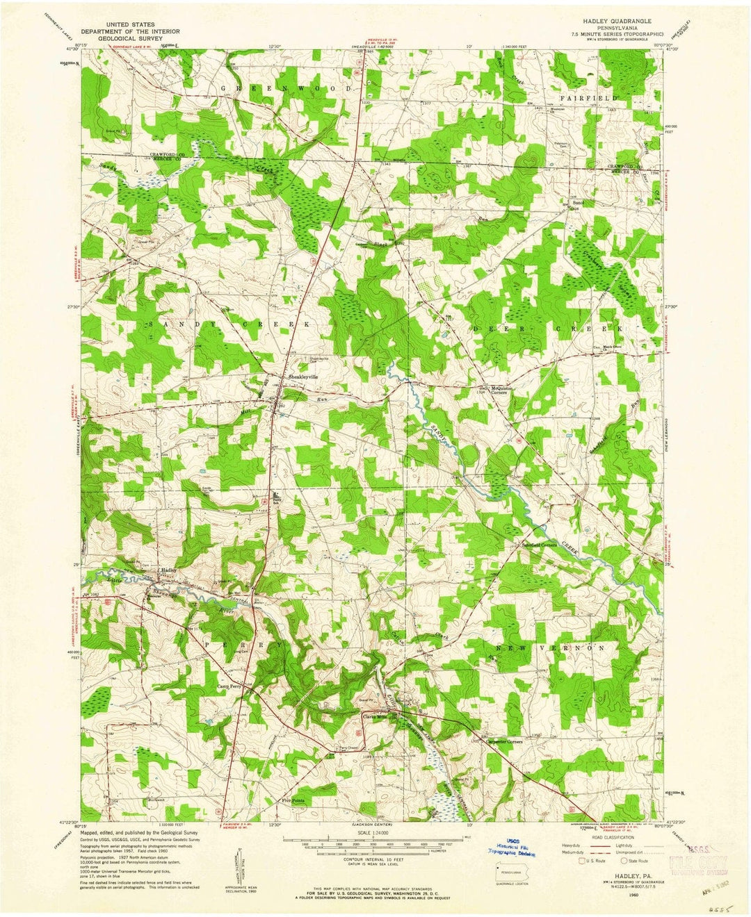 1960 Hadley, PA - Pennsylvania - USGS Topographic Map