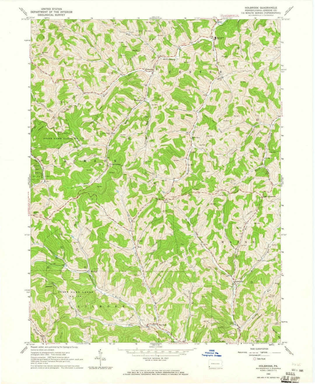 1964 Holbrook, PA - Pennsylvania - USGS Topographic Map
