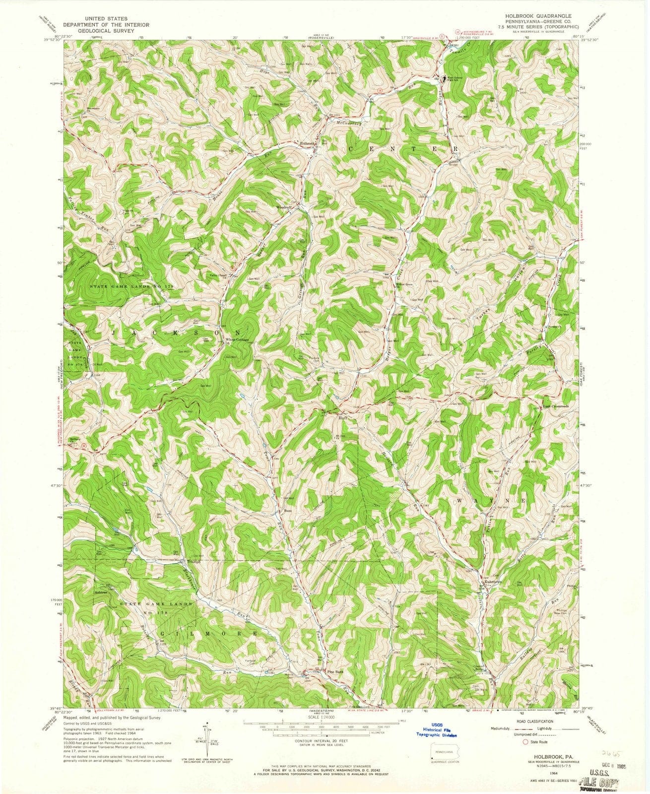 1964 Holbrook, PA - Pennsylvania - USGS Topographic Map