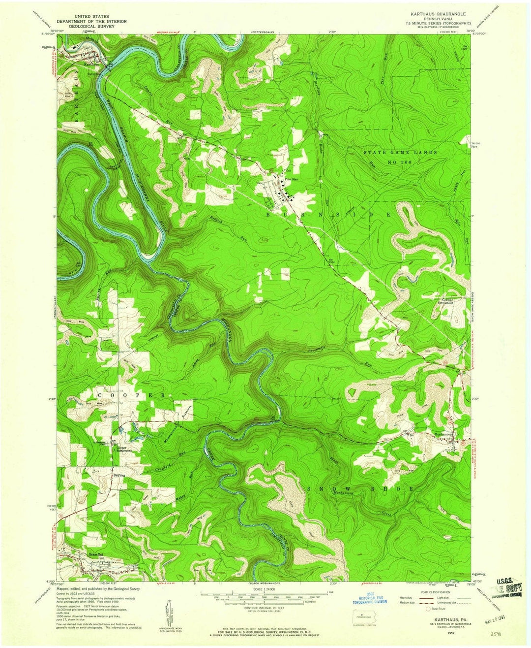 1959 Karthaus, PA - Pennsylvania - USGS Topographic Map