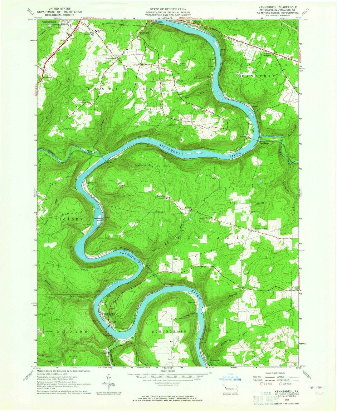1963 Kennerdell, PA - Pennsylvania - USGS Topographic Map