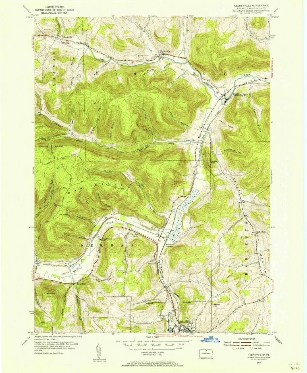1954 Kenneyville, PA - Pennsylvania - USGS Topographic Map