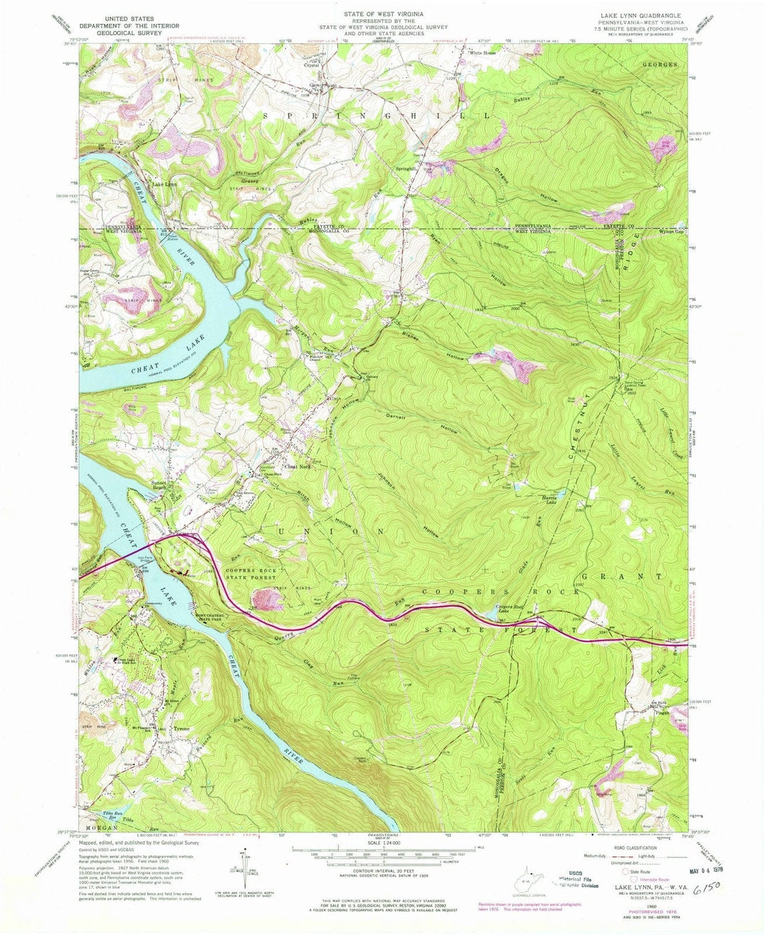 1960 Lake Lynn, PA - Pennsylvania - USGS Topographic Map