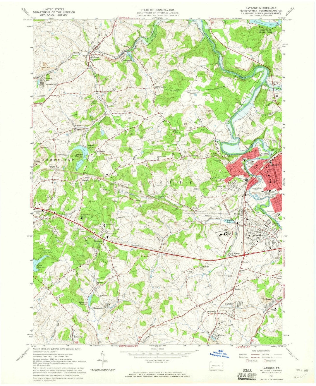1964 Latrobe, PA - Pennsylvania - USGS Topographic Map