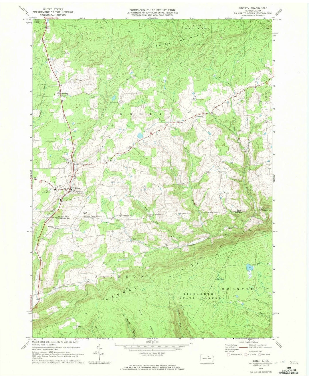 1969 Liberty, PA - Pennsylvania - USGS Topographic Map