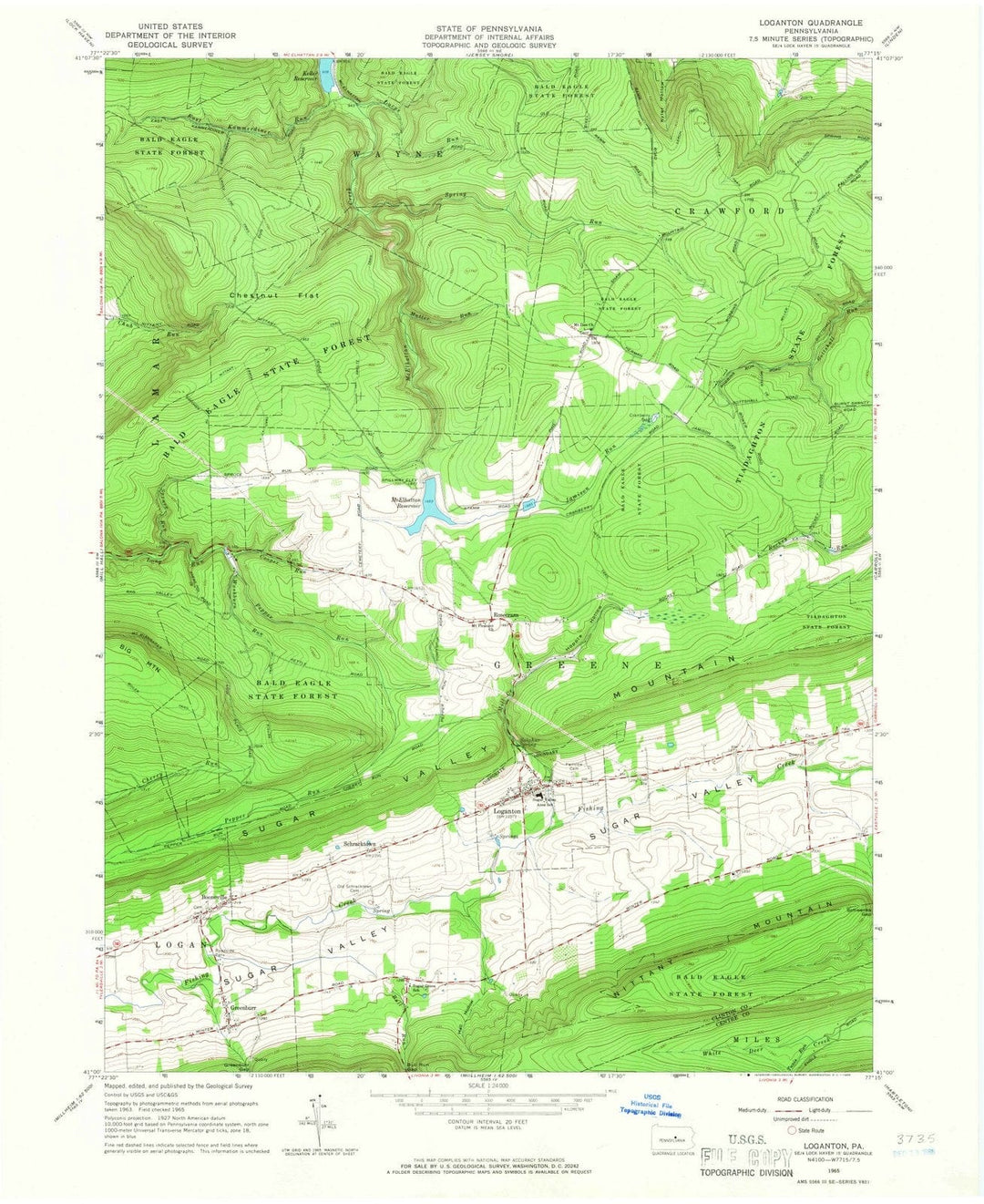 1965 Loganton, PA - Pennsylvania - USGS Topographic Map