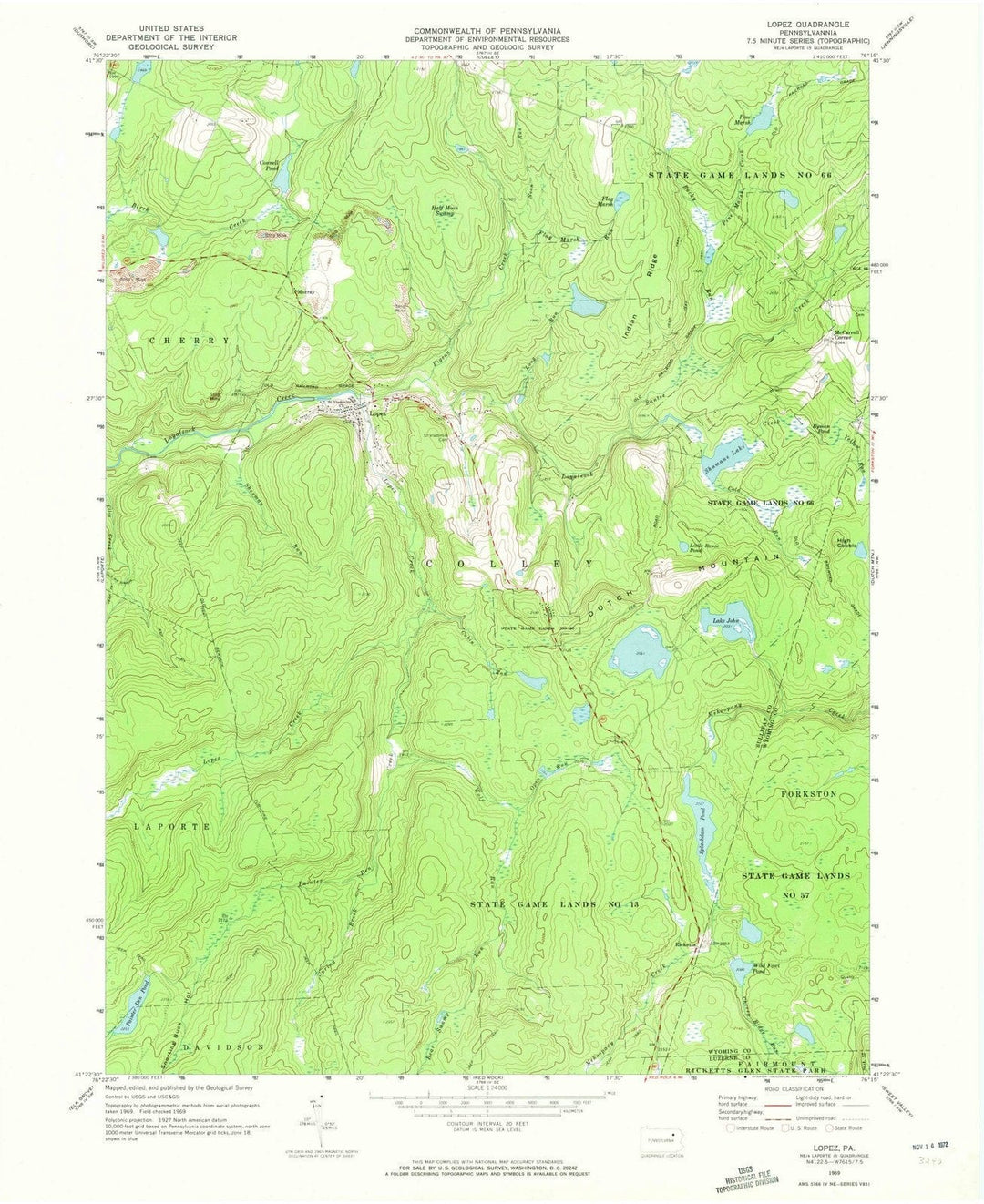 1969 Lopez, PA - Pennsylvania - USGS Topographic Map
