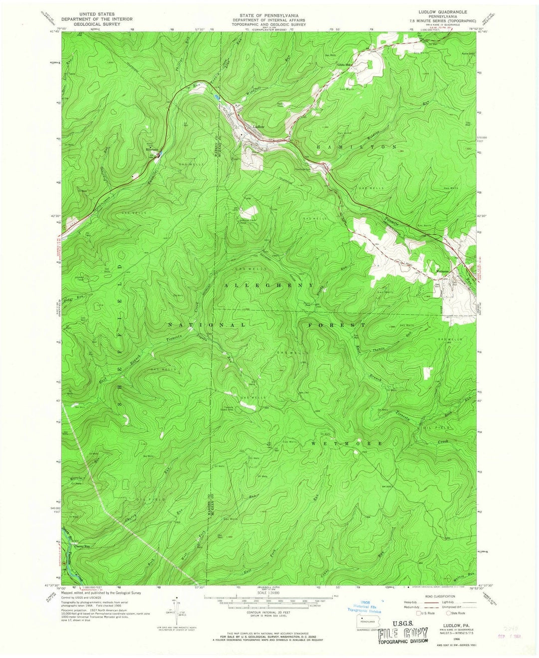1966 Ludlow, PA - Pennsylvania - USGS Topographic Map